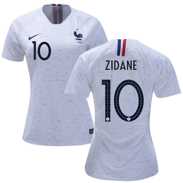 Women's France #10 Zidane Away Soccer Country Jersey - Click Image to Close